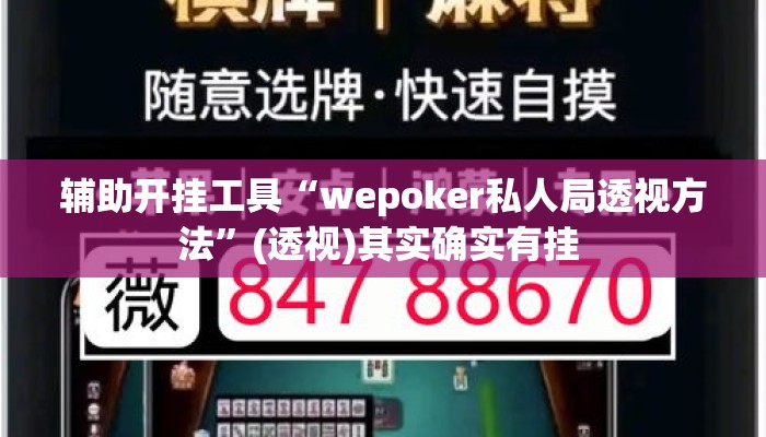 辅助开挂工具“wepoker私人局透视方法	”(透视)其实确实有挂 
