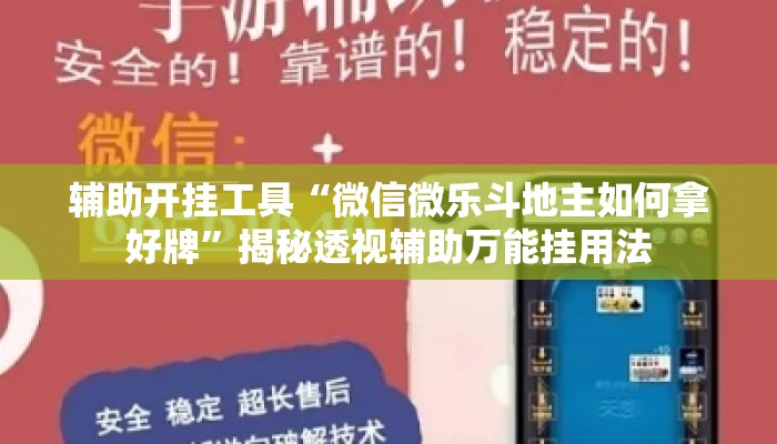 辅助开挂工具“微信微乐斗地主如何拿好牌”揭秘透视辅助万能挂用法