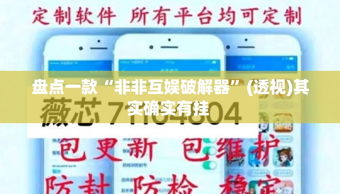 盘点一款“非非互娱破解器	”(透视)其实确实有挂 