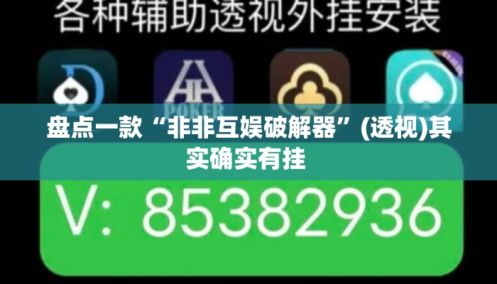盘点一款“非非互娱破解器”(透视)其实确实有挂 
