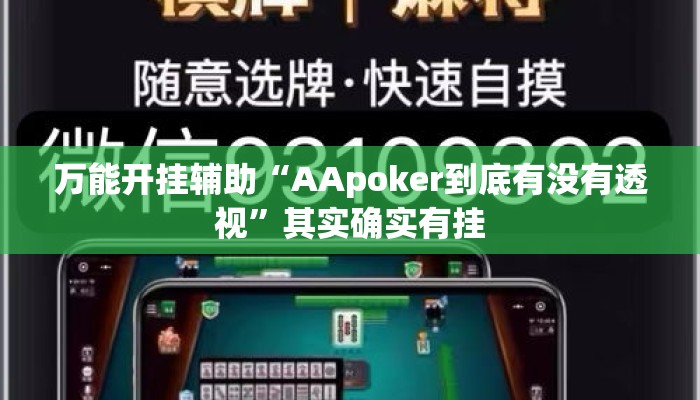 万能开挂辅助“AApoker到底有没有透视”其实确实有挂