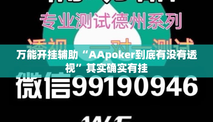 万能开挂辅助“AApoker到底有没有透视”其实确实有挂