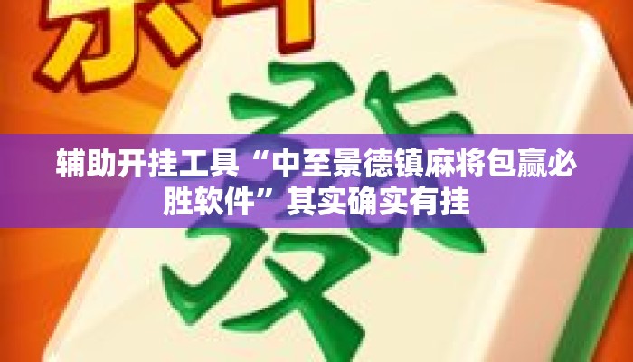 辅助开挂工具“中至景德镇麻将包赢必胜软件”其实确实有挂