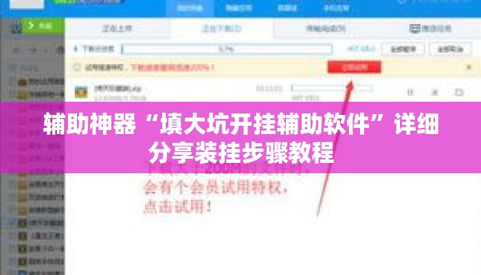 辅助神器“填大坑开挂辅助软件”详细分享装挂步骤教程