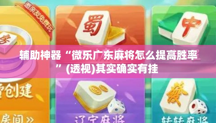 辅助神器“微乐广东麻将怎么提高胜率”(透视)其实确实有挂 