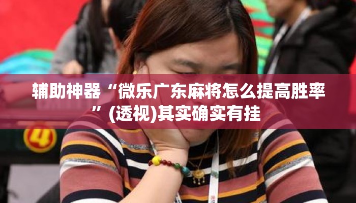 辅助神器“微乐广东麻将怎么提高胜率”(透视)其实确实有挂 