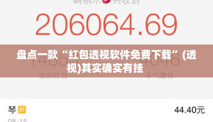 盘点一款“红包透视软件免费下载	”(透视)其实确实有挂 