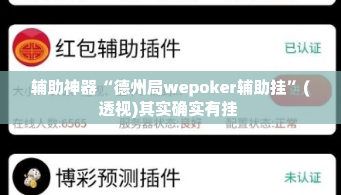 辅助神器“德州局wepoker辅助挂”(透视)其实确实有挂 