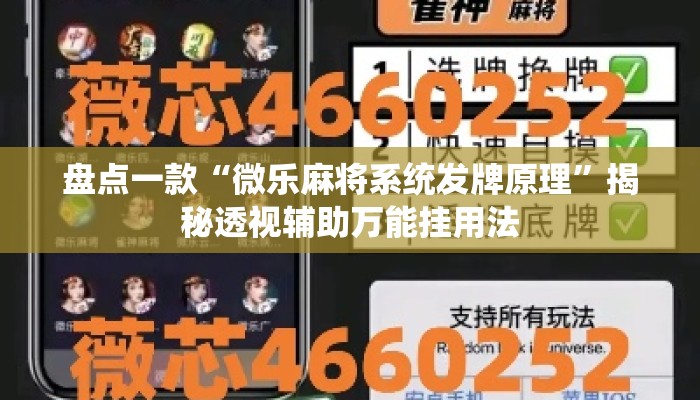 盘点一款“微乐麻将系统发牌原理	”揭秘透视辅助万能挂用法