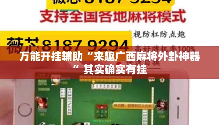万能开挂辅助“来趣广西麻将外卦神器	”其实确实有挂