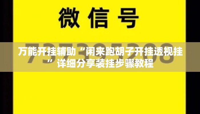 万能开挂辅助“闲来跑胡子开挂透视挂”详细分享装挂步骤教程