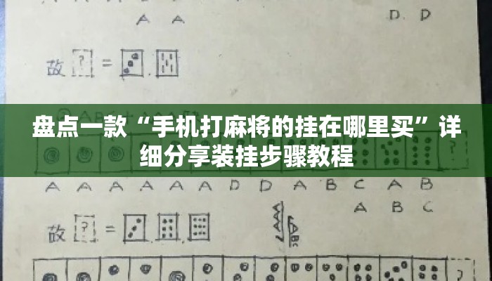 盘点一款“手机打麻将的挂在哪里买”详细分享装挂步骤教程