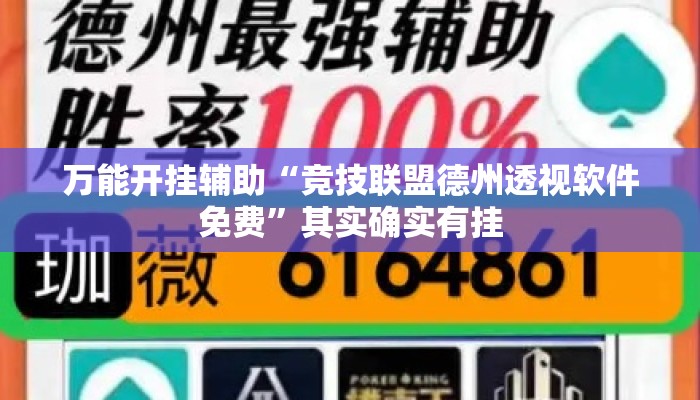 万能开挂辅助“竞技联盟德州透视软件免费”其实确实有挂