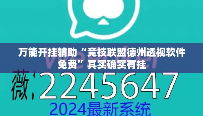 万能开挂辅助“竞技联盟德州透视软件免费”其实确实有挂