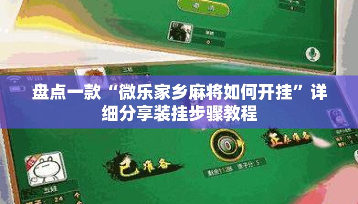 盘点一款“微乐家乡麻将如何开挂”详细分享装挂步骤教程