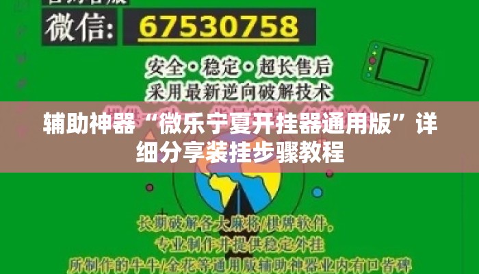 辅助神器“微乐宁夏开挂器通用版	”详细分享装挂步骤教程