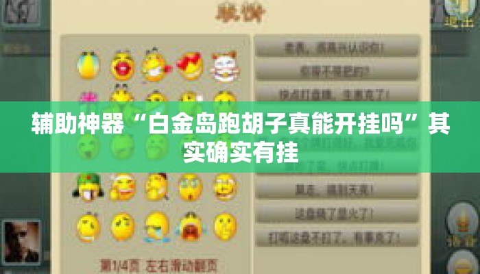 辅助神器“白金岛跑胡子真能开挂吗”其实确实有挂