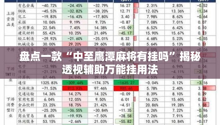 盘点一款“中至鹰潭麻将有挂吗	”揭秘透视辅助万能挂用法