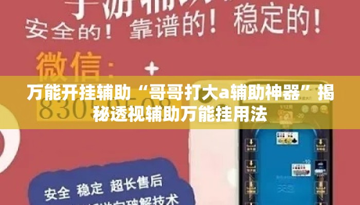 万能开挂辅助“哥哥打大a辅助神器	”揭秘透视辅助万能挂用法