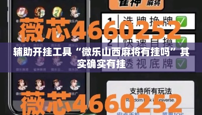 辅助开挂工具“微乐山西麻将有挂吗”其实确实有挂