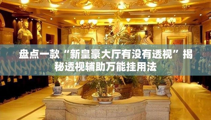盘点一款“新皇豪大厅有没有透视”揭秘透视辅助万能挂用法