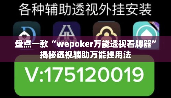 盘点一款“wepoker万能透视看牌器	”揭秘透视辅助万能挂用法