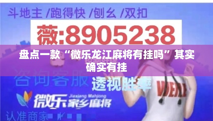 盘点一款“微乐龙江麻将有挂吗”其实确实有挂