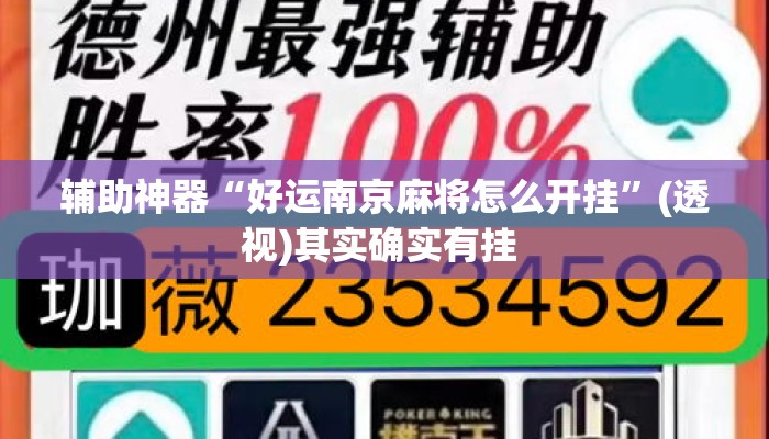 辅助神器“好运南京麻将怎么开挂	”(透视)其实确实有挂 
