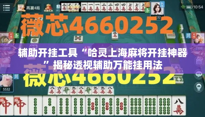 辅助开挂工具“哈灵上海麻将开挂神器”揭秘透视辅助万能挂用法