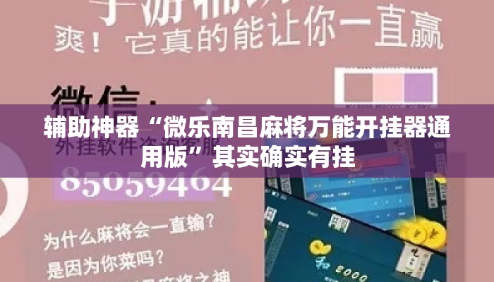 辅助神器“微乐南昌麻将万能开挂器通用版”其实确实有挂