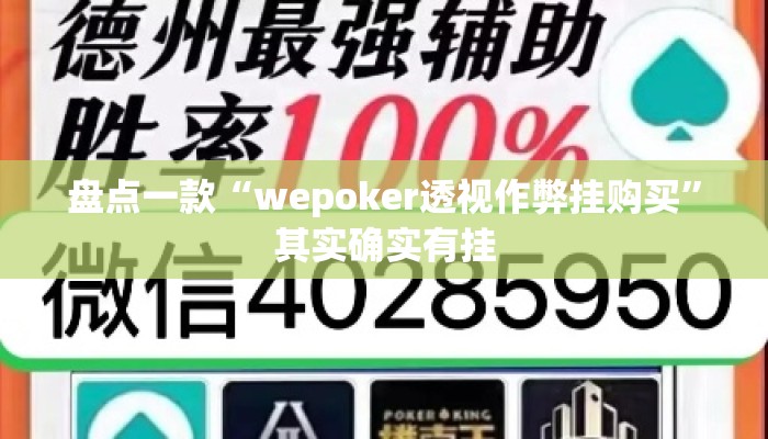 盘点一款“wepoker透视作弊挂购买	”其实确实有挂
