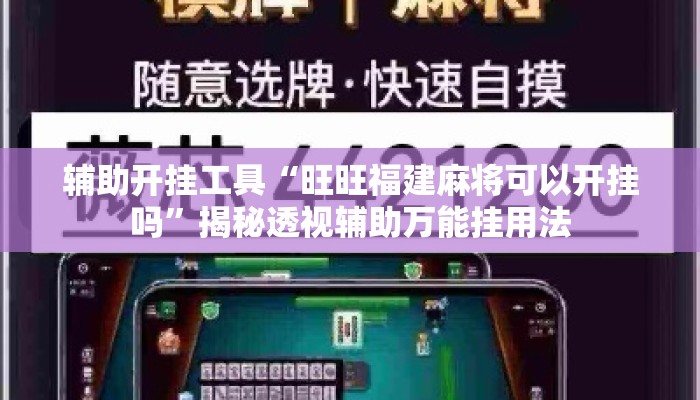 辅助开挂工具“旺旺福建麻将可以开挂吗”揭秘透视辅助万能挂用法