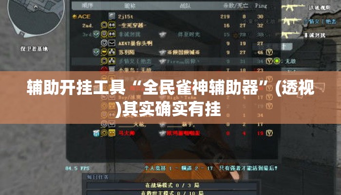 辅助开挂工具“全民雀神辅助器”(透视)其实确实有挂 