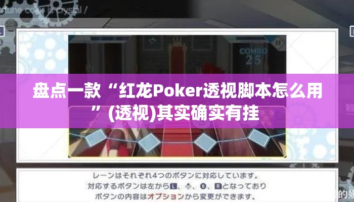 盘点一款“红龙Poker透视脚本怎么用	”(透视)其实确实有挂 
