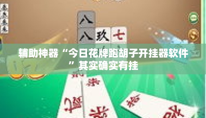 辅助神器“今日花牌跑胡子开挂器软件”其实确实有挂