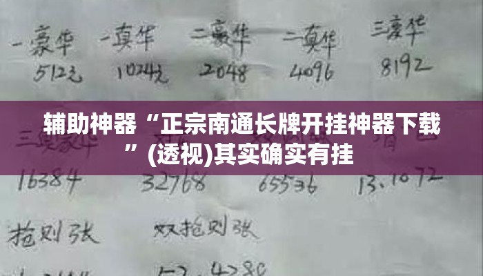 辅助神器“正宗南通长牌开挂神器下载	”(透视)其实确实有挂 