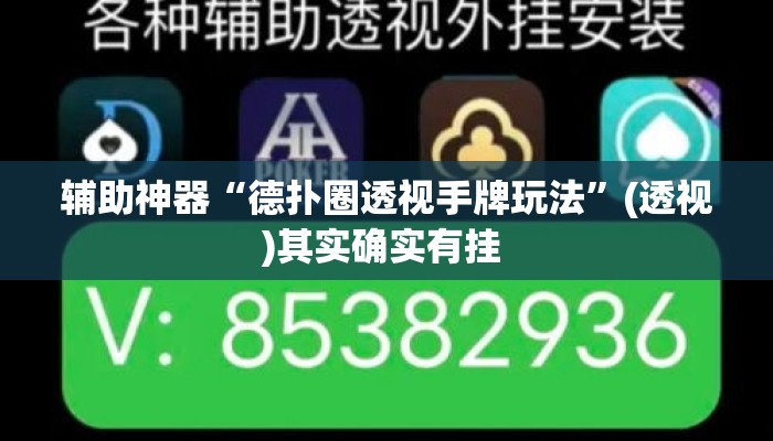 辅助神器“德扑圈透视手牌玩法”(透视)其实确实有挂 