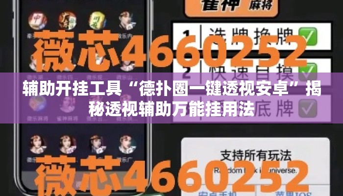 辅助开挂工具“德扑圈一键透视安卓	”揭秘透视辅助万能挂用法