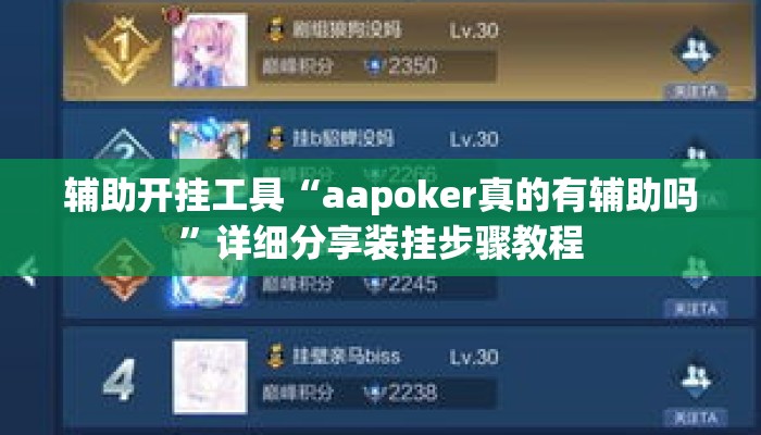 辅助开挂工具“aapoker真的有辅助吗”详细分享装挂步骤教程