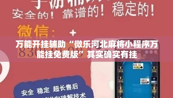 万能开挂辅助“微乐河北麻将小程序万能挂免费版”其实确实有挂