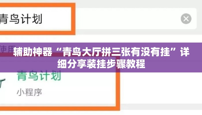 辅助神器“青鸟大厅拼三张有没有挂	”详细分享装挂步骤教程