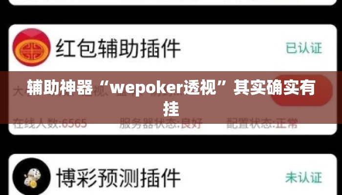辅助神器“wepoker透视	”其实确实有挂