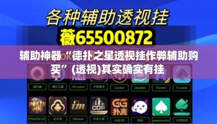 辅助神器“德扑之星透视挂作弊辅助购买	”(透视)其实确实有挂 