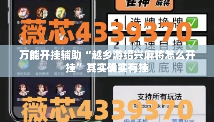 万能开挂辅助“越乡游绍兴麻将怎么开挂	”其实确实有挂