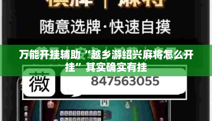 万能开挂辅助“越乡游绍兴麻将怎么开挂”其实确实有挂