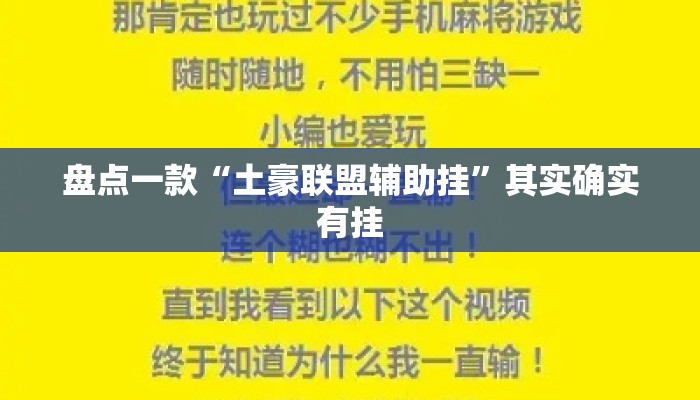 盘点一款“土豪联盟辅助挂”其实确实有挂