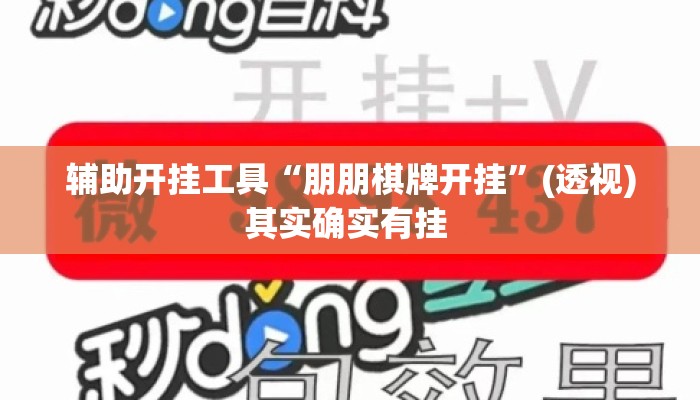 辅助开挂工具“朋朋棋牌开挂	”(透视)其实确实有挂 