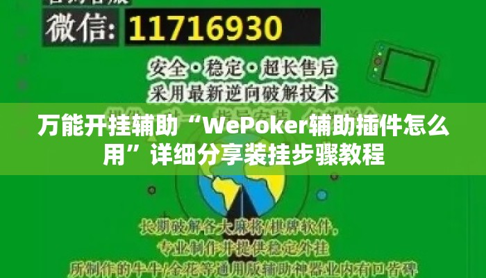 万能开挂辅助“WePoker辅助插件怎么用	”详细分享装挂步骤教程