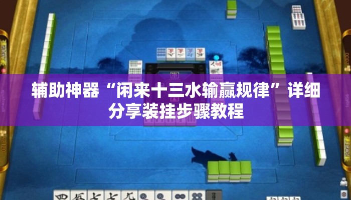辅助神器“闲来十三水输赢规律”详细分享装挂步骤教程