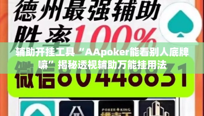 辅助开挂工具“AApoker能看别人底牌嘛”揭秘透视辅助万能挂用法